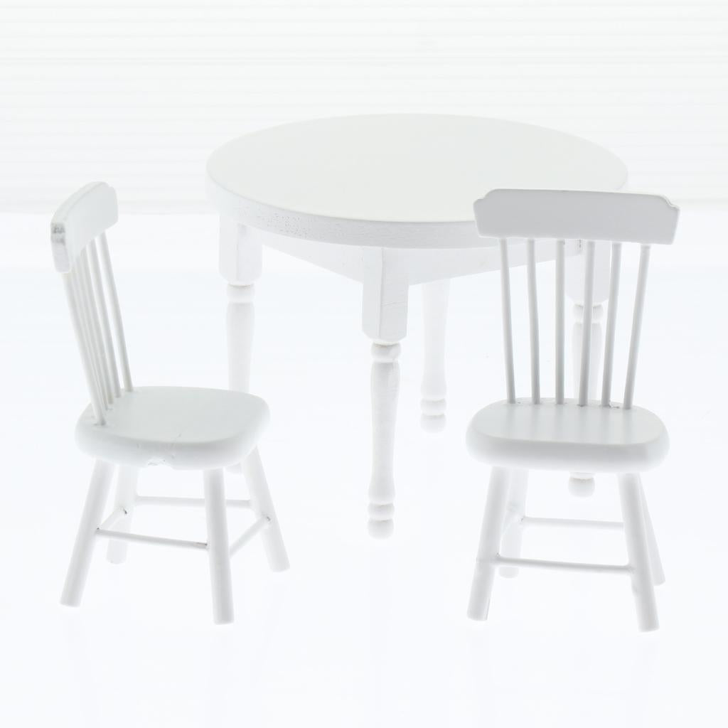1/12 Dollhouse Miniature Dining Table and Chairs Set Kitchen Furniture Decor