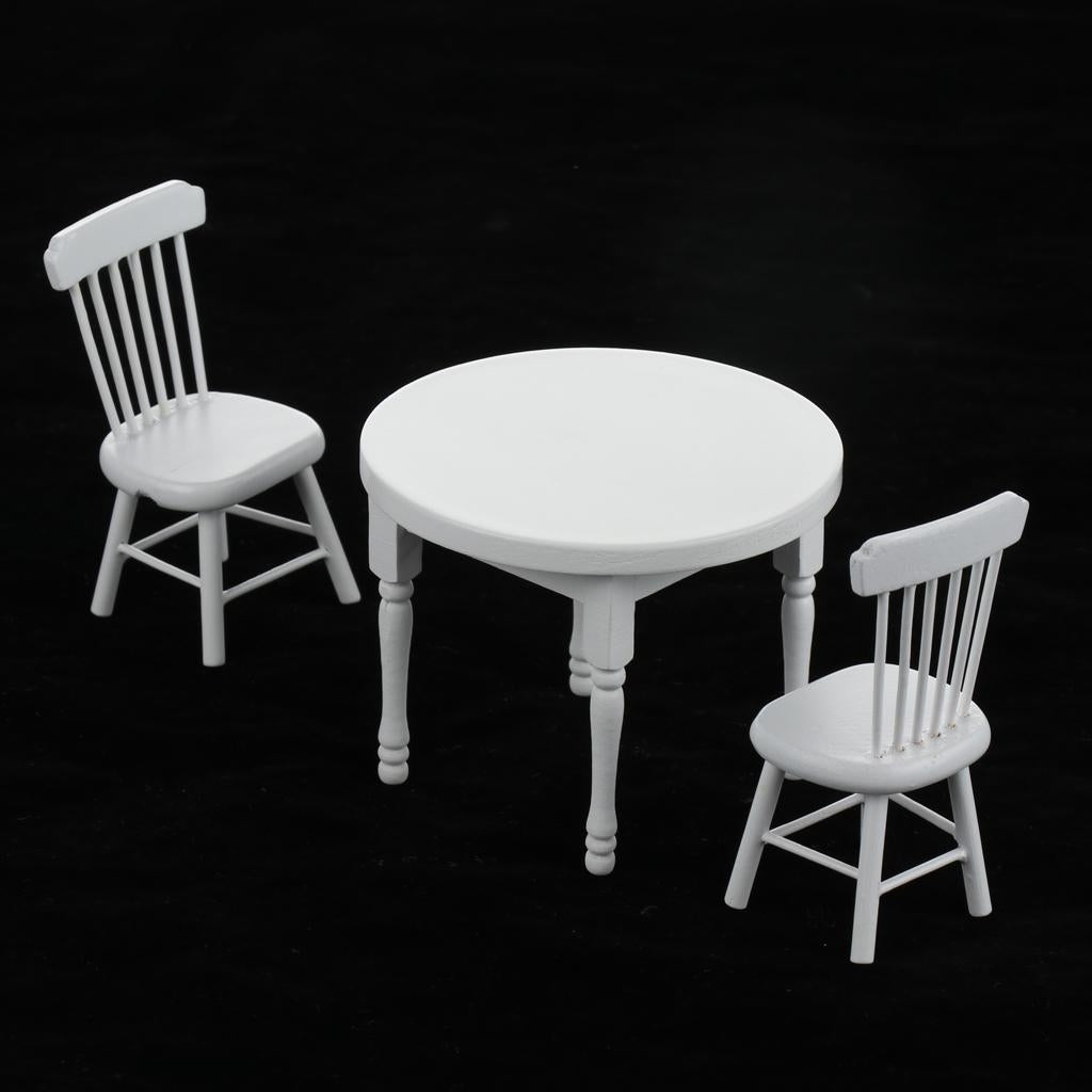1/12 Dollhouse Miniature Dining Table and Chairs Set Kitchen Furniture Decor