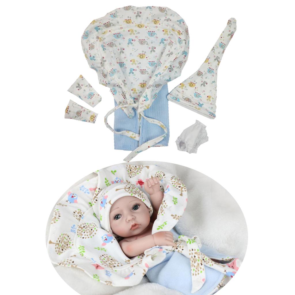 Soft Blanket Hat Underpants Socks Clothes for 10-11inch Baby Boy Girl Dolls