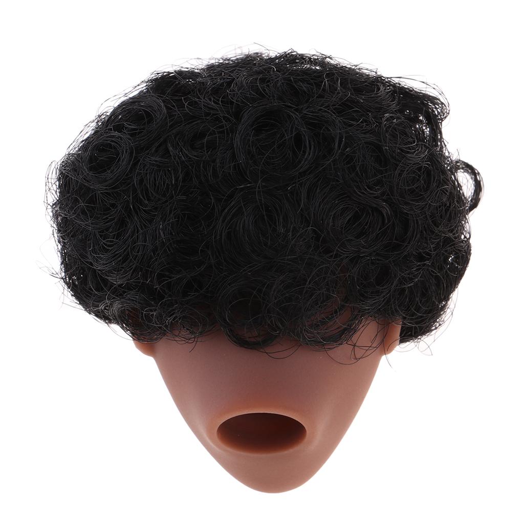 Fashion 1/6 Africa Black Vinyl Doll Short Curly Hair DIY Making Accessories