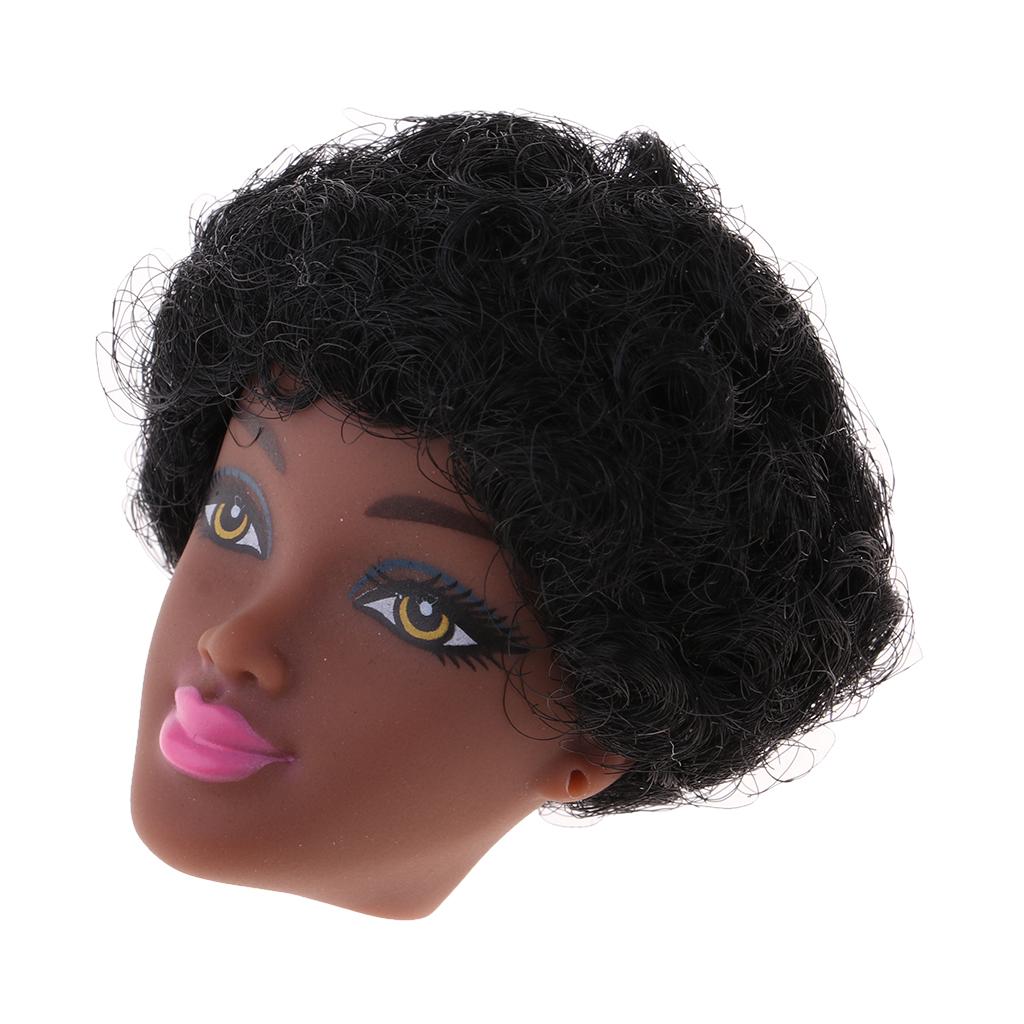 Fashion 1/6 Africa Black Vinyl Doll Short Curly Hair DIY Making Accessories