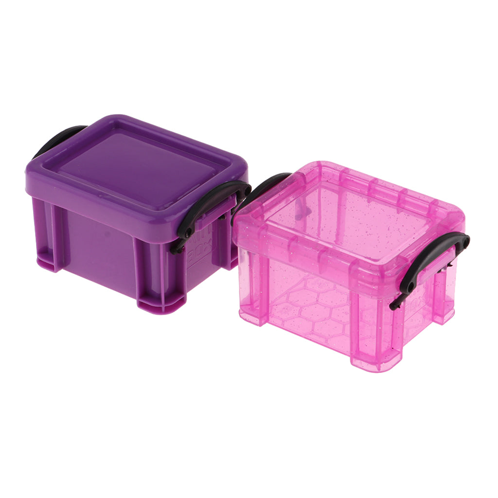 1/6 Candy Color Storage Case for 1/6 Dolls House Furniture Accs Purple