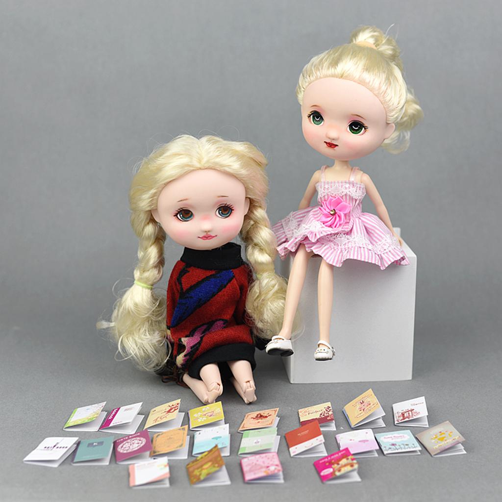 6 Pieces 1/12 Dollhouse Miniature Handmade Notebooks Model Kids Toy Accs