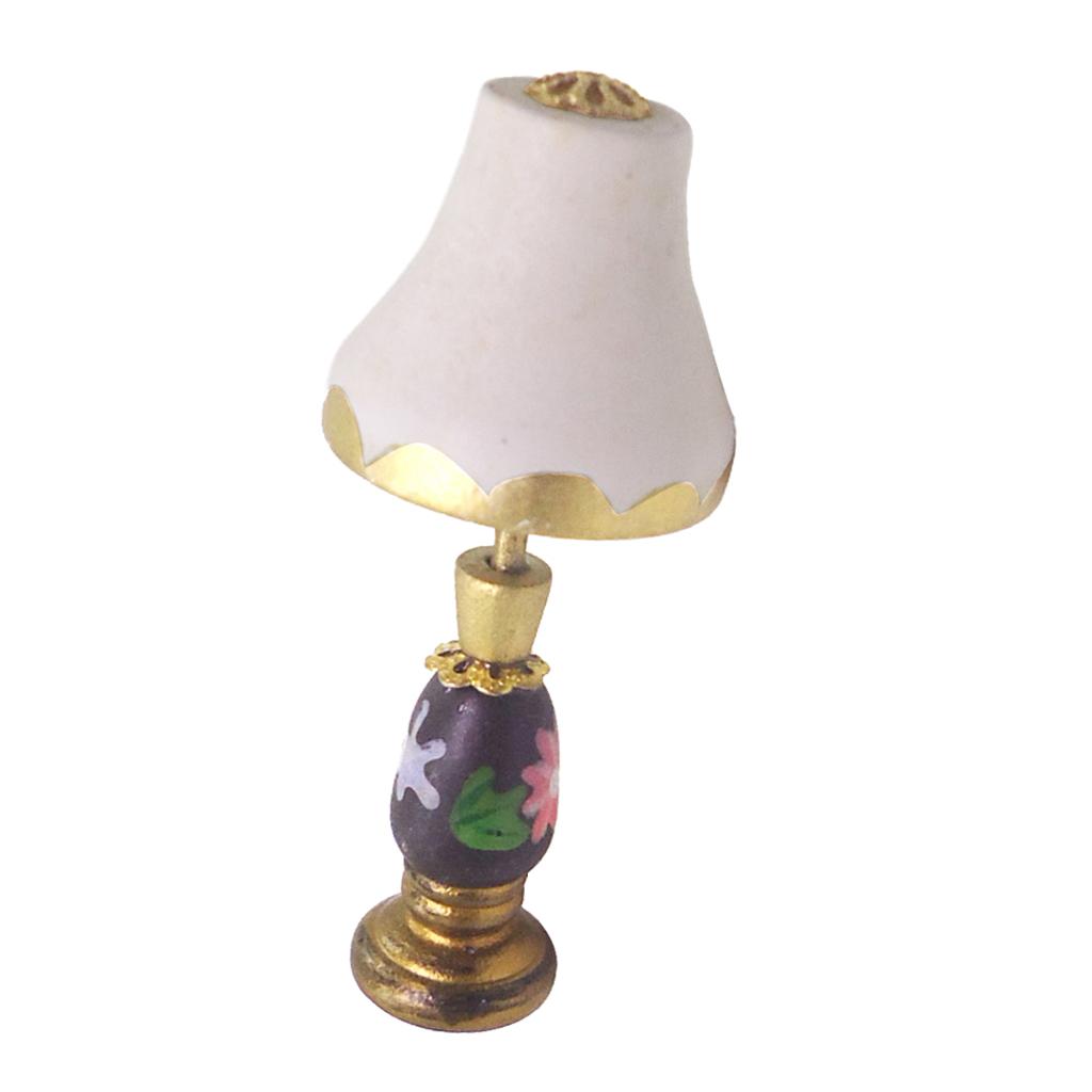 Miniature Table Lamp For 1/12 Dollhouse Room Life Scene Decoration Ornament