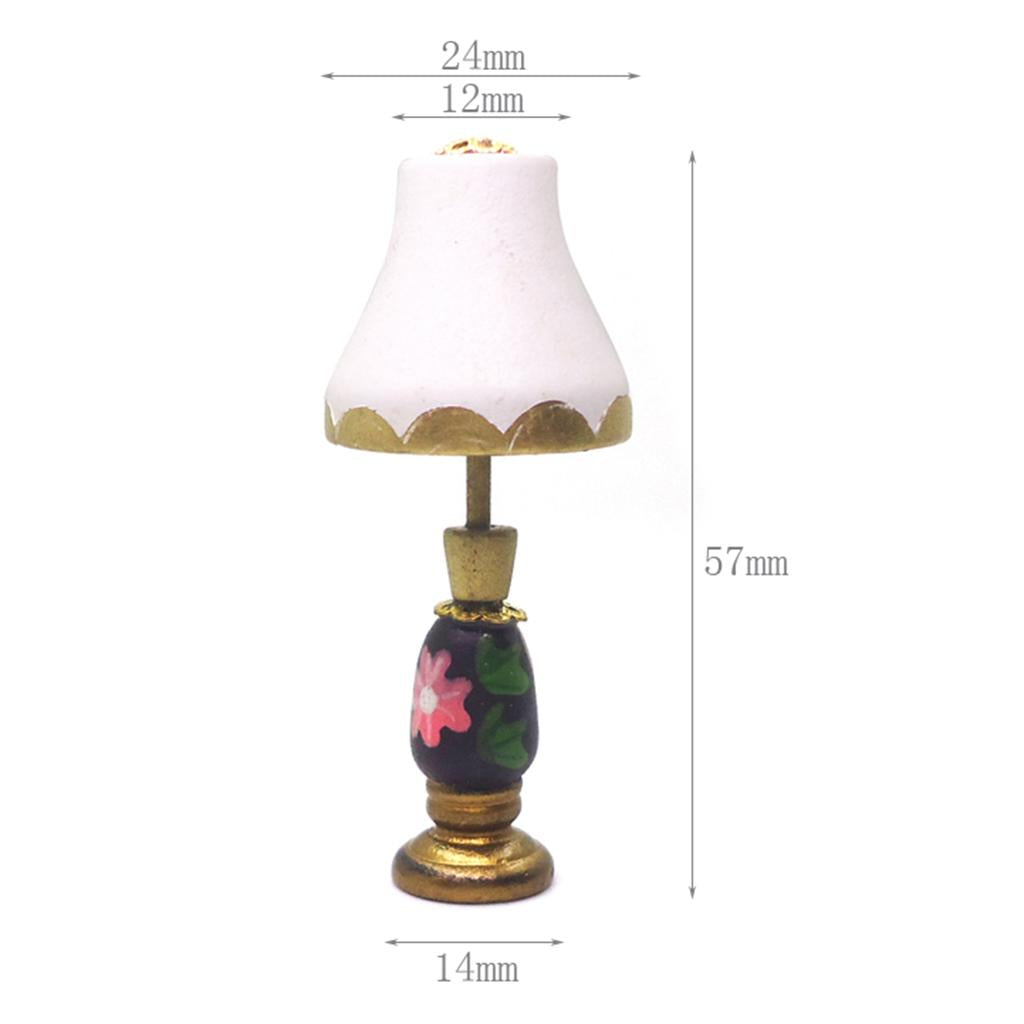 Miniature Table Lamp For 1/12 Dollhouse Room Life Scene Decoration Ornament