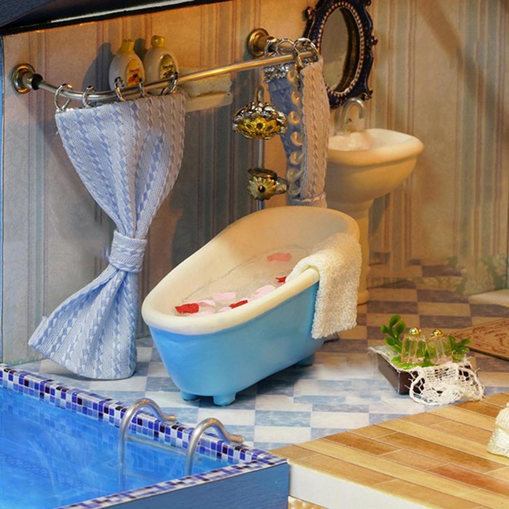 1/24 DIY Miniature Seattle Dollhouse Kits with Furniture Model Kids Gift