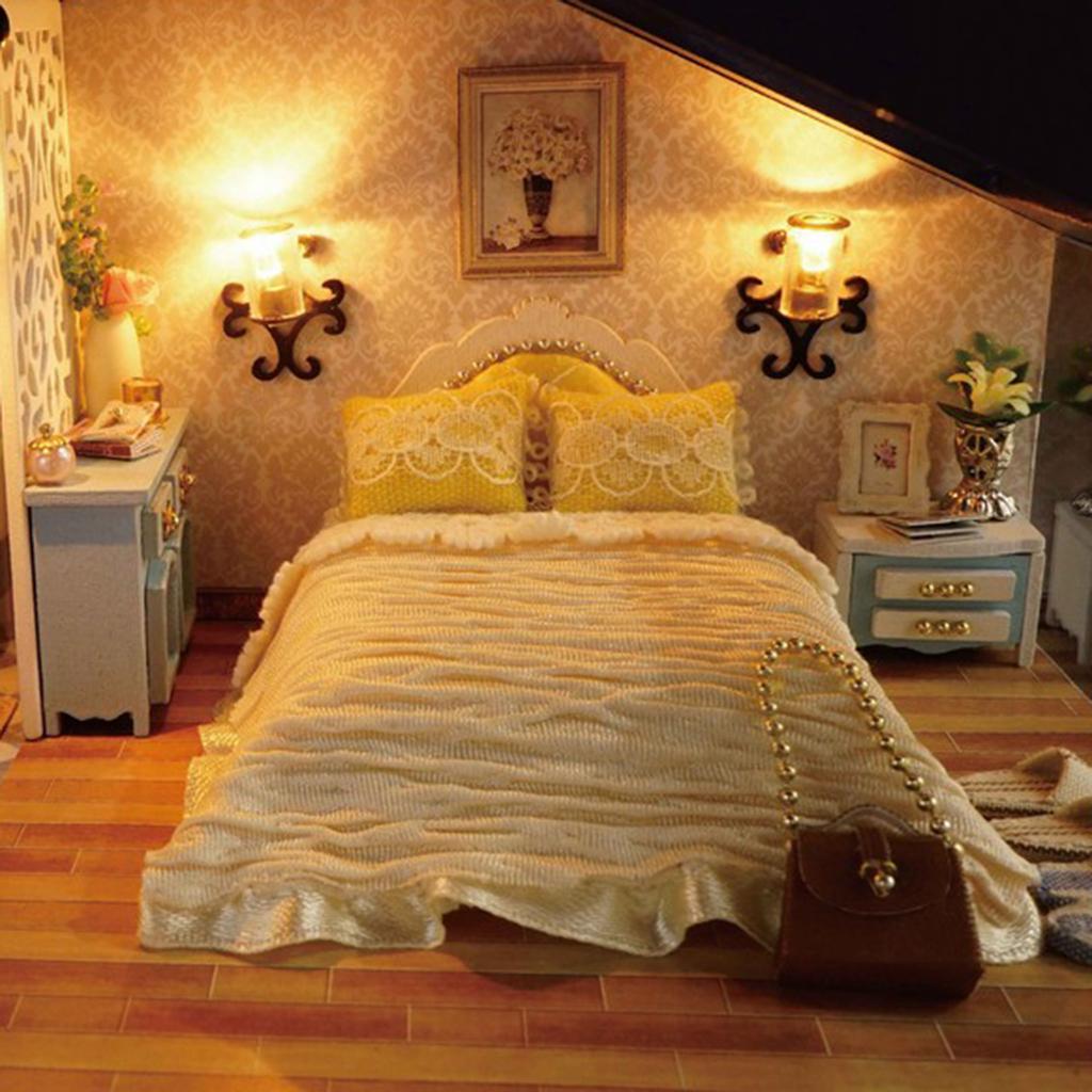1/24 DIY Miniature Seattle Dollhouse Kits with Furniture Model Kids Gift