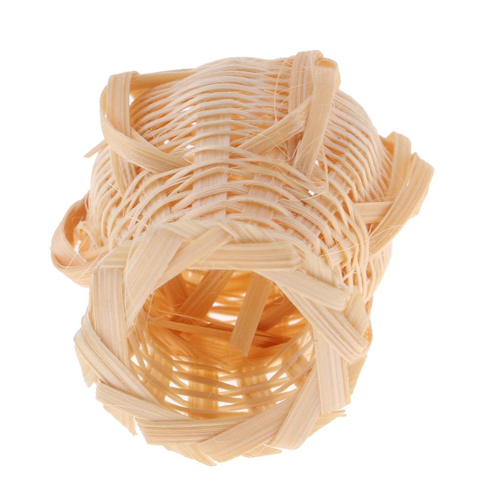 Handcrafted Bamboo Basket Fruit Vegetable Picnic Dollhouse Miniature Supply
