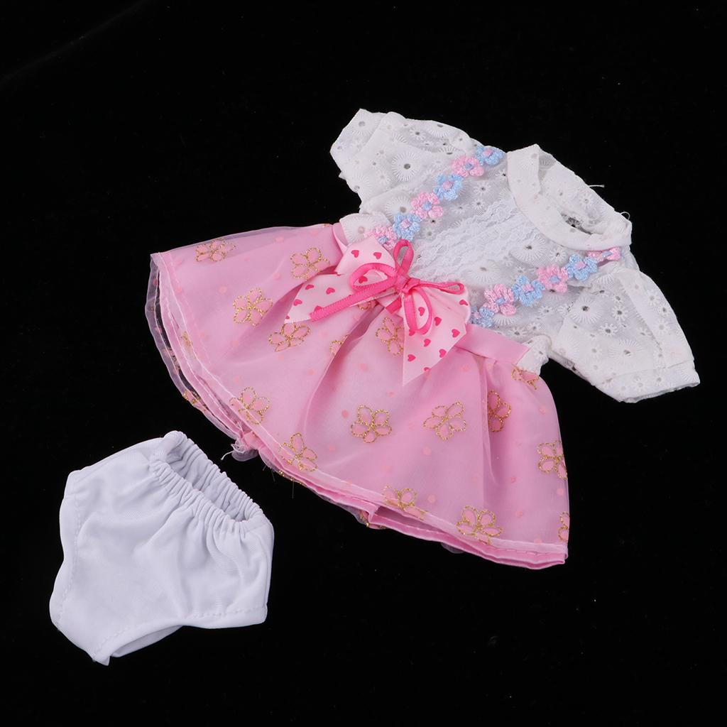 Lovely Floral Short Sleeve Dress for 16inch Salon Dolls Dress Up Accessory