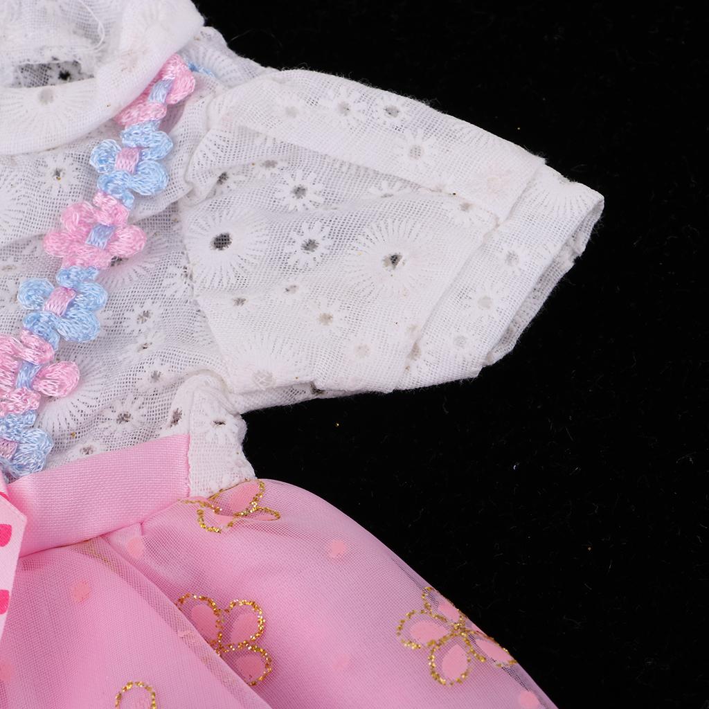 Lovely Floral Short Sleeve Dress for 16inch Salon Dolls Dress Up Accessory