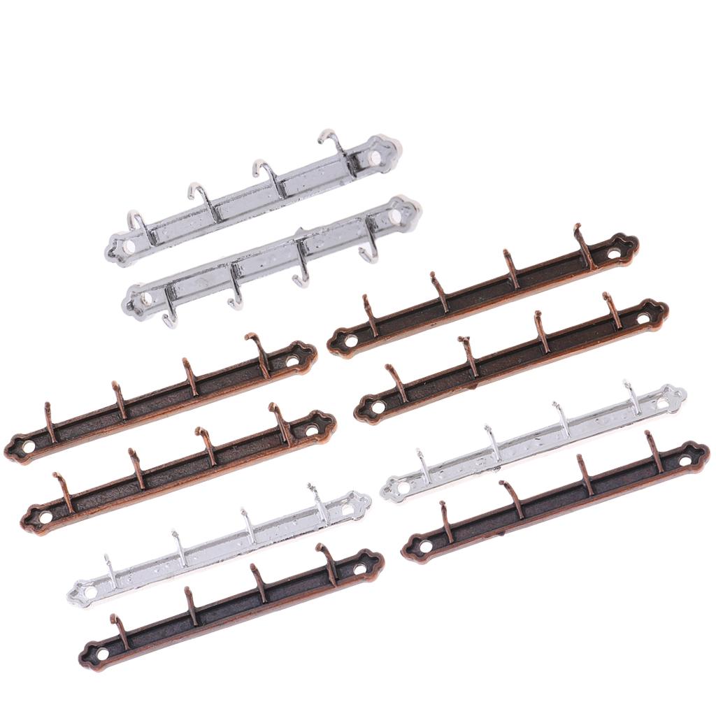 1/12 Dollhouse Miniature Clothes Coat Hook Rack Wall Hanger Silver
