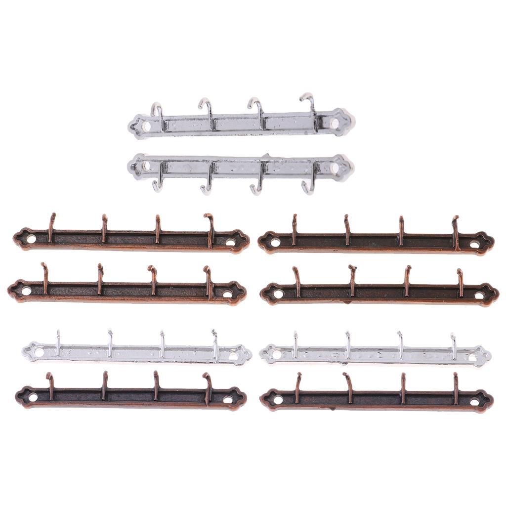 1/12 Dollhouse Miniature Clothes Coat Hook Rack Wall Hanger Silver