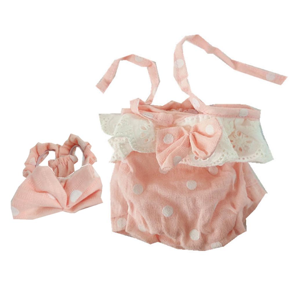 Printed Princess Dress Rompers Headband For Newborn Baby Girl Doll Clothing