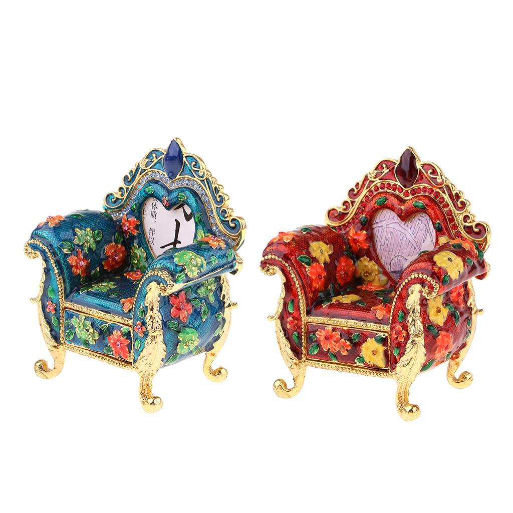 1:6 Scale Dollhouse Miniature Armchair Vintage Sofa Jewelry Box Red