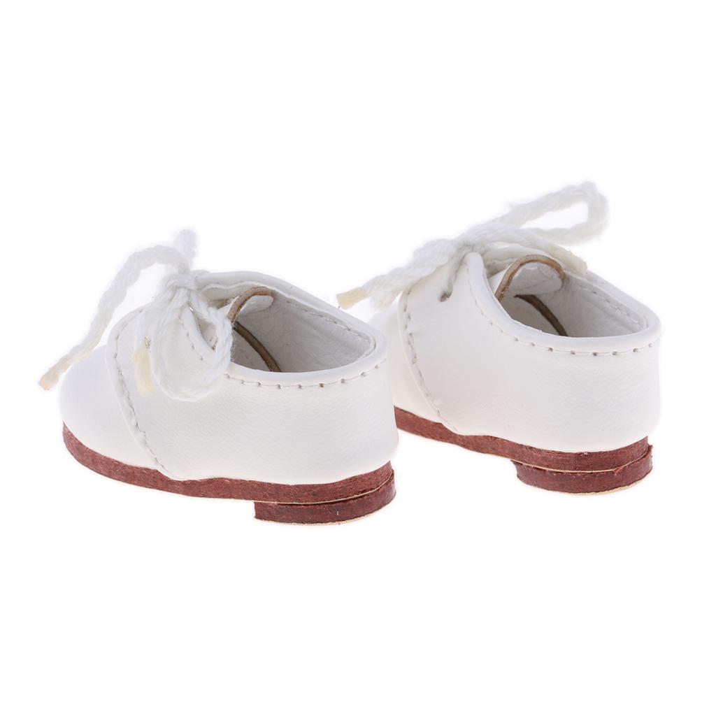 1/6 Doll Lace-up Casual PU Leather Shoes for Blythe BJD Outfit White