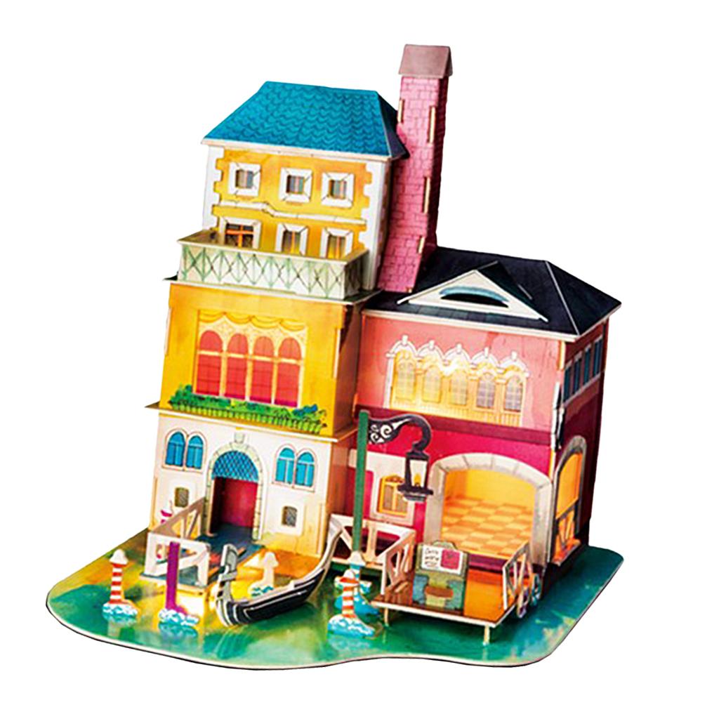 Miniature Dollhouse Furniture Kit Handmade Mini Holiday Villa Buildings Toy
