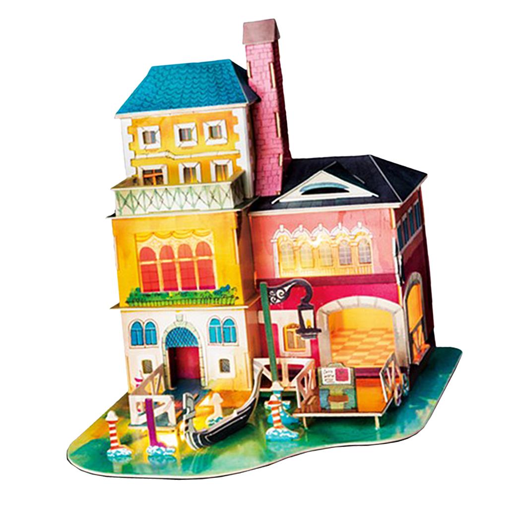 Miniature Dollhouse Furniture Kit Handmade Mini Holiday Villa Buildings Toy