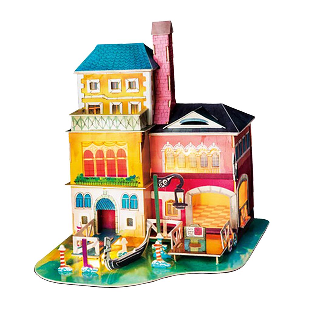 Miniature Dollhouse Furniture Kit Handmade Mini Holiday Villa Buildings Toy