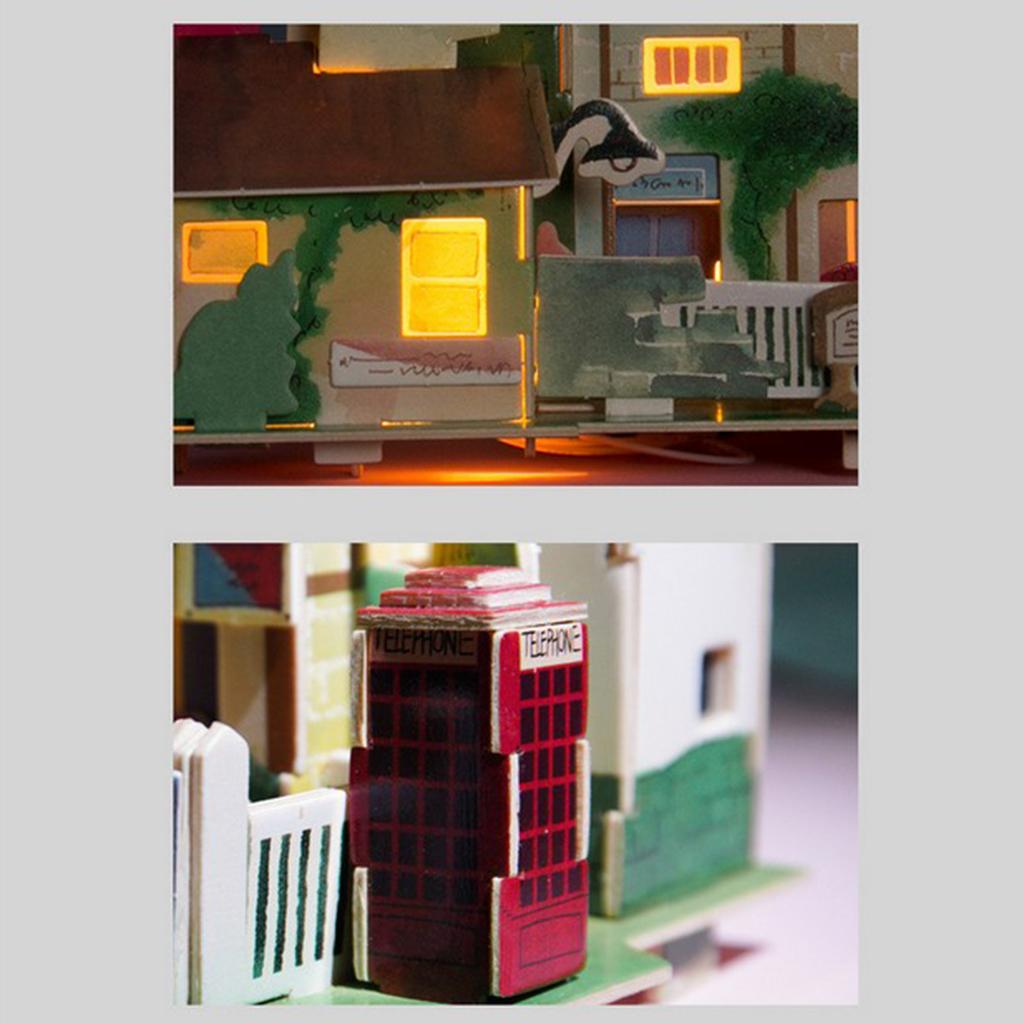 3D Wooden Dollhouse Miniatures DIY House Kit Handmade Mini Villa Model Toys