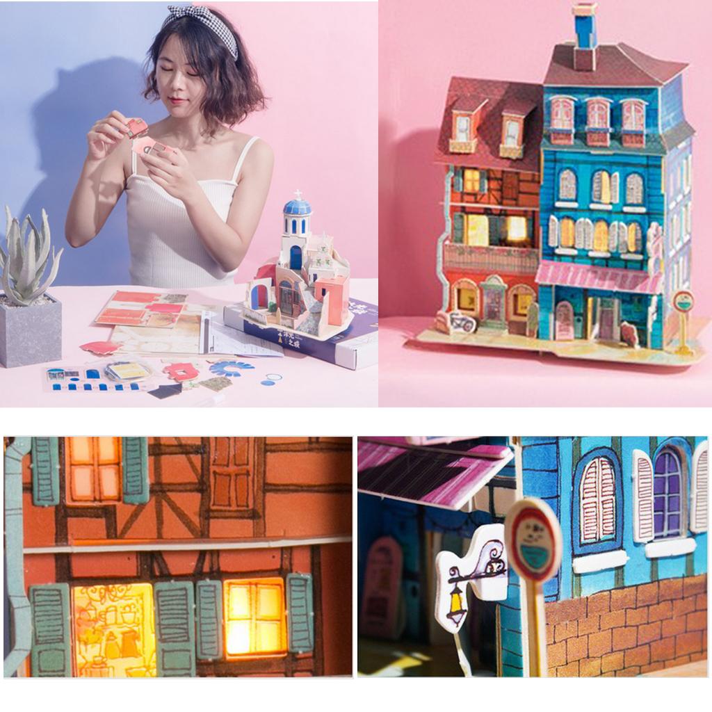 1/24 DIY Dollhouse Miniature Kit with Furniture -Colmar Style