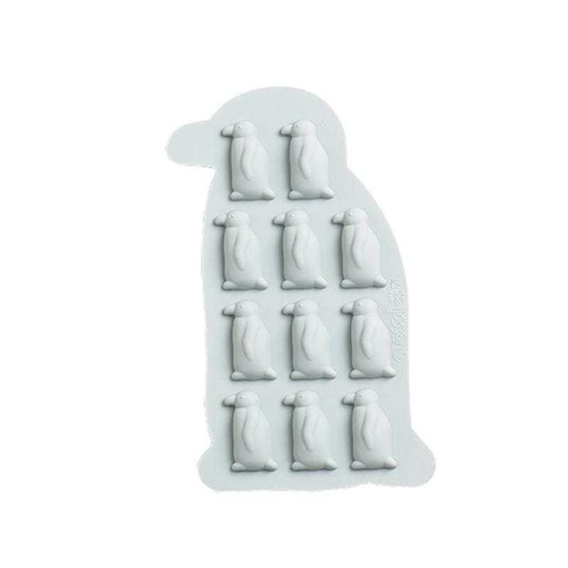 6 PCS Cute Cartoon Penguin Ice Tray Silicone Mold DIY Chocolate Candy Mold (Blue)