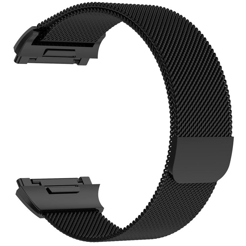 For FITBIT Ionic Milanese Watch Strap Large Size : 24X2.2cm (Black)