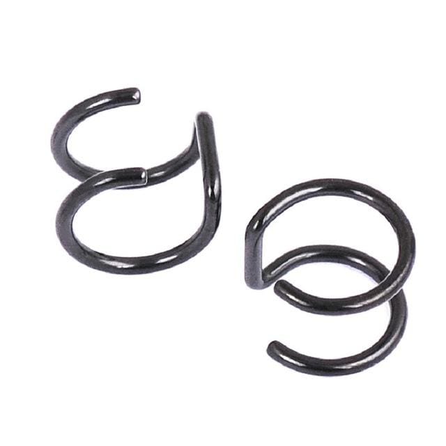 3 PCS Punk Rock Ear Clip Hollow Out U Shape Earrings Nose clip (Black)