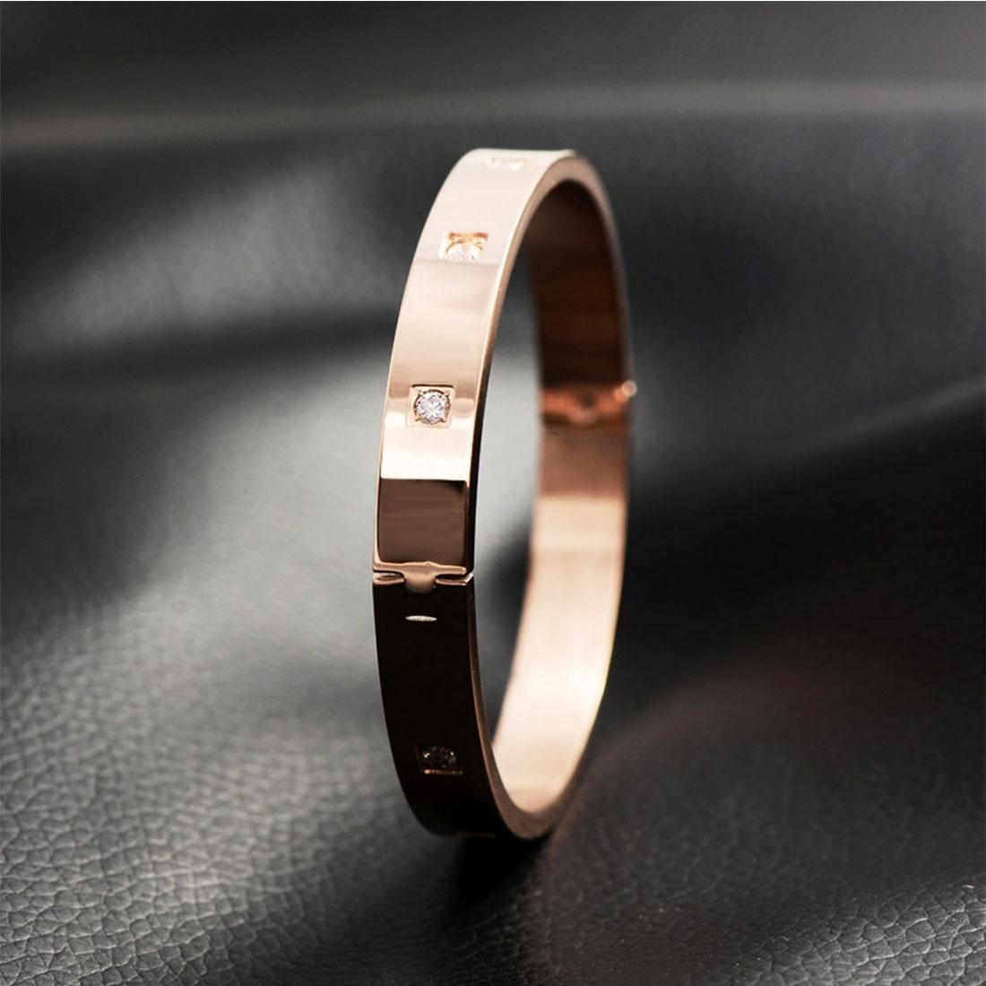 Fashion Personality Men Jewelry Love Diamond Couple Bracelet High-end Titanium Steel Bracelet, Size: 55*58mm