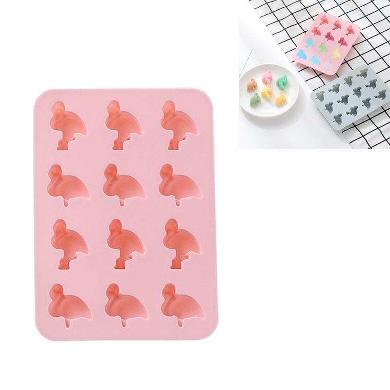 6 PCS Flamingo Silicone Ice Tray Mold DIY Chocolate Mold (Pink)