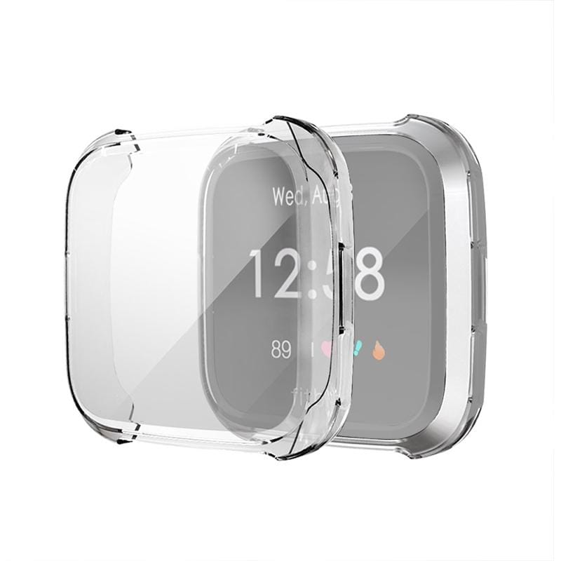 For Fitbit Versa Lite Smart Watch Full Coverage Plating TPU Protective Case (Transparent)