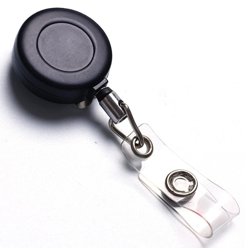 2 PCS Zinc Alloy Easy to Pull Buckle Key Chain Back Clip Type Anti Theft Telescopic Buckle (Black)