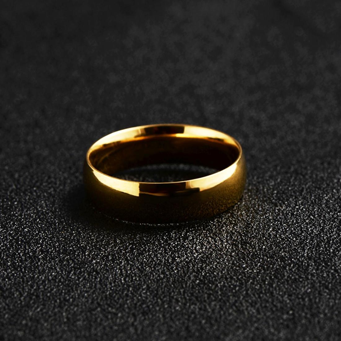 Couple Women Jewelry Glossy Titanium Steel Ring, Size: 8, Inner Diameter: 18.2mm, Perimeter: 57mm