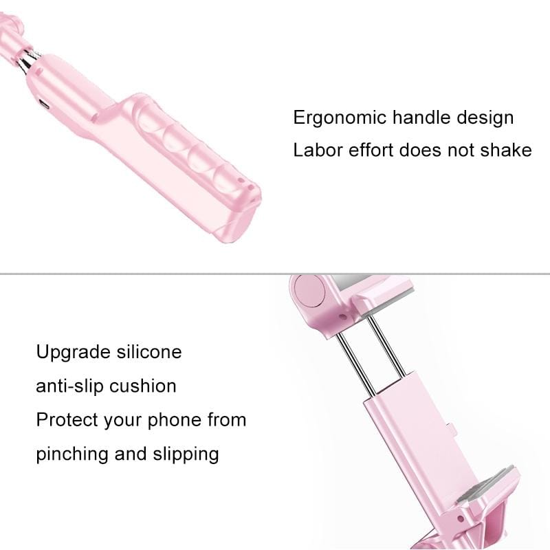 CYKE A6 Universal Filling Light Beauty Multifunction Wired Control Selfie Stick (Pink)
