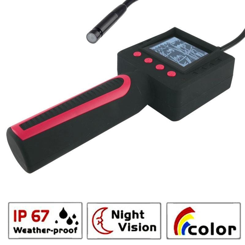 Waterproof Video Borescope Inspection 4 LED Camera with 2.4 inch Color LCD Monitor, Camera Head Outer Diameter: 10mm