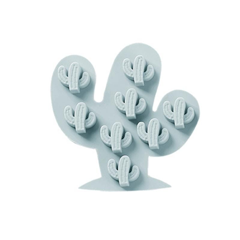 6 PCS Cactus Shape Silicone Ice Tray Mold Handmade DIY Cake Chocolate Baking Mold (Blue)