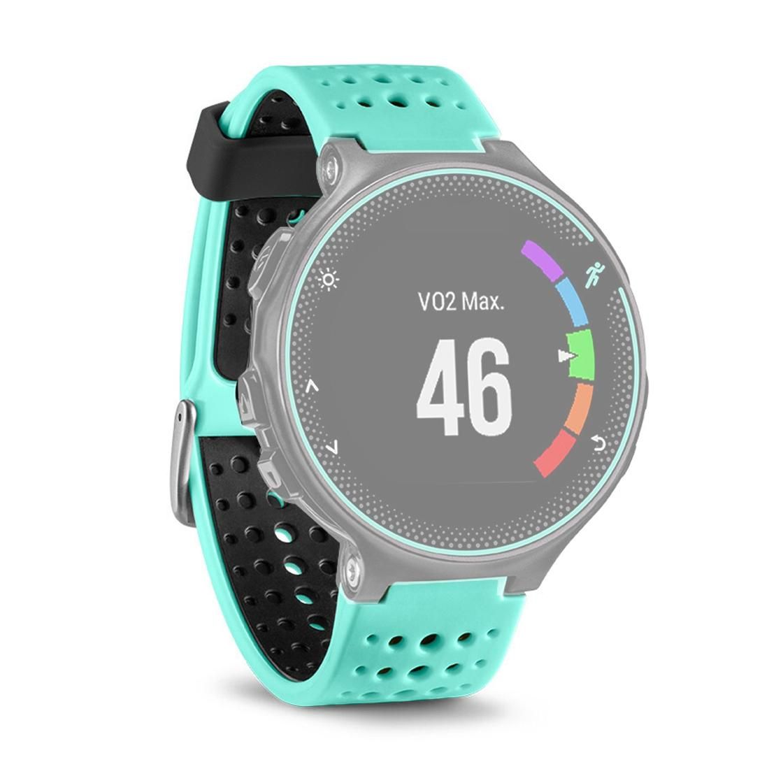 For Garmin Forerunner 235 Two-color Replacement Strap Watchband (Mint Green Black)