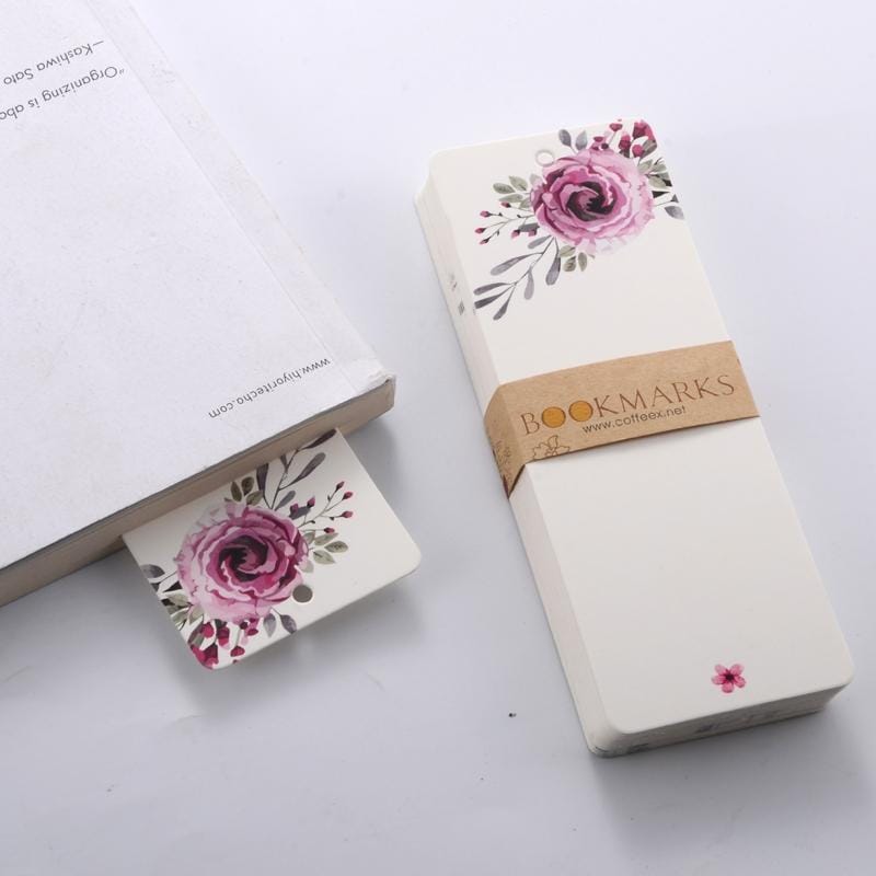 Elegant Pattern Paper Bookmark School Stationery Exquisite Small Gift (Plum Orchid Bamboo Chrysanthemum )