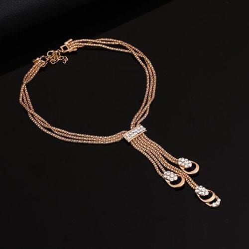 4 in 1 Fashion Gold Plated Diamond Dress Accessories Jewelry Set