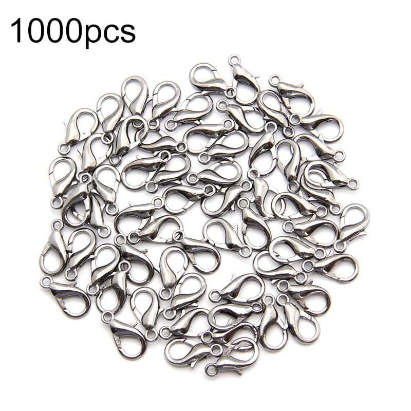 1000 PCS 12mm DIY Jewelry Accessories High-quality Alloy Lobster Claw (Silver)