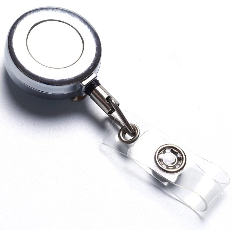 2 PCS Zinc Alloy Easy to Pull Buckle Key Chain Back Clip Type Anti Theft Telescopic Buckle (Silver)