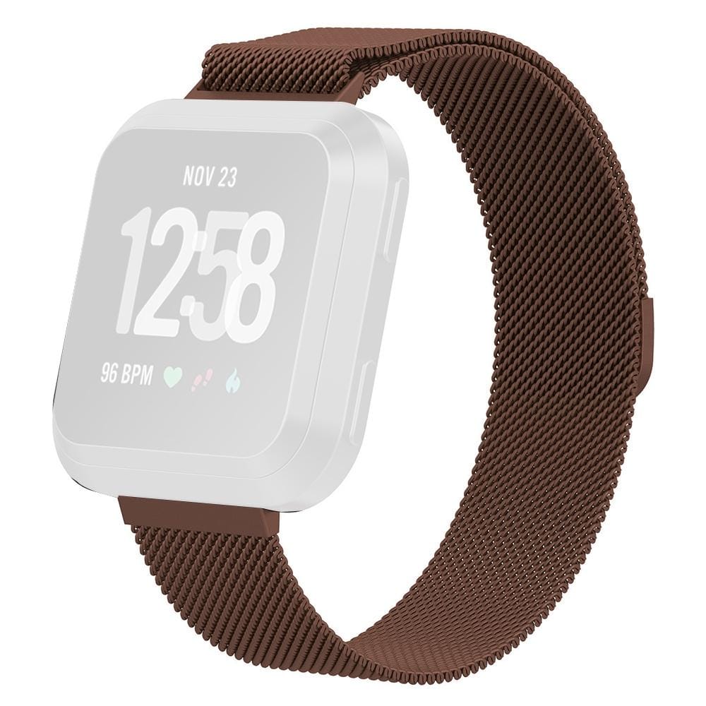 For Fitbit Versa 2 / Fitbit Versa / Fitbit Versa Lite Milanese Watch Strap, Large Size: 2.3x25.8cm (Coffee)