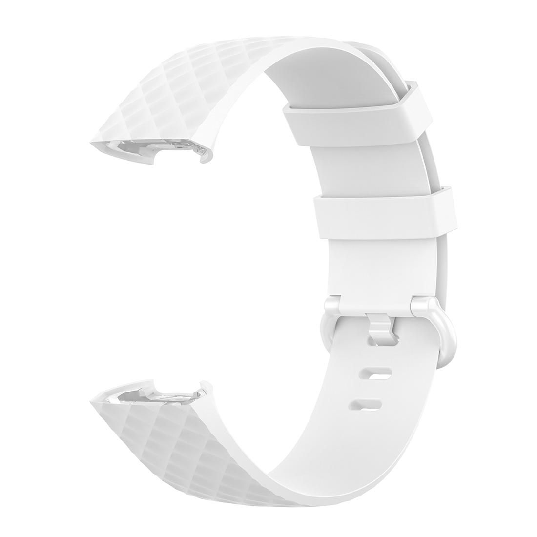 Color Buckle TPU Wrist Strap Watch Band for Fitbit Charge 4 / Charge 3 / Charge 3 SE, Size: S (White)