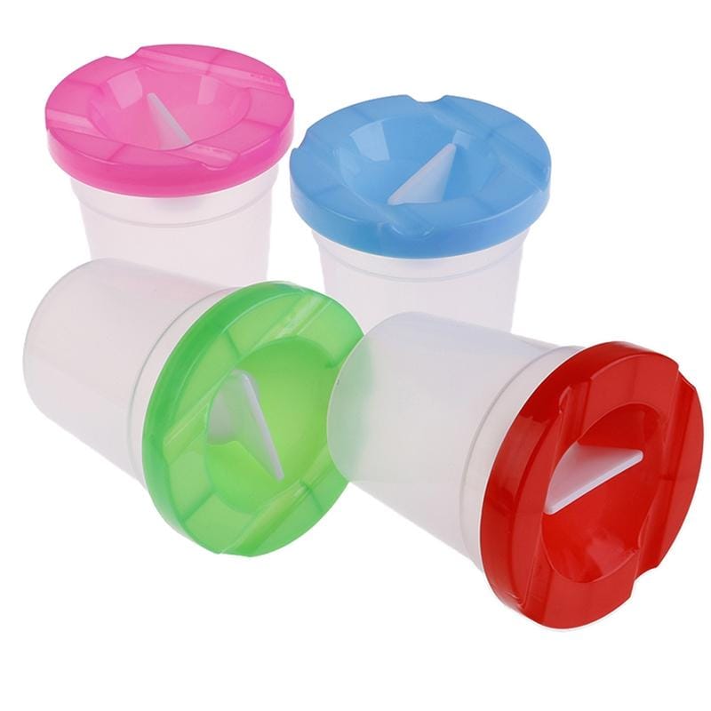 2 PCS Children Creative Painting Wash Pen Paint Cleaning Color Cup Hand-painted Anti-falling Tool Cup, Random Color Delivery