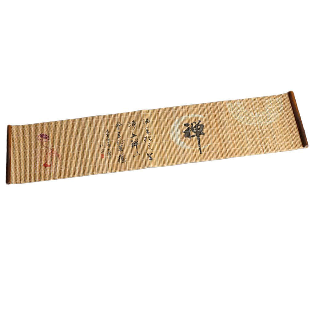 Bamboo Tea Mat Zen Table Runner Teapot Cup Coaster Finger Citron lotus #7