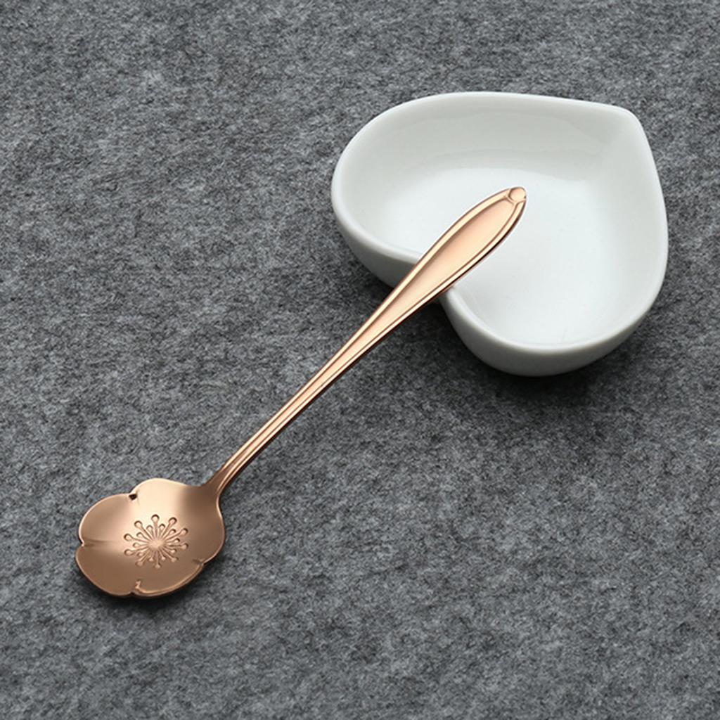Teaspoons Stainless Steel Coffee Tea Spoon Dessert Sugar Spoons Rose Gold 6