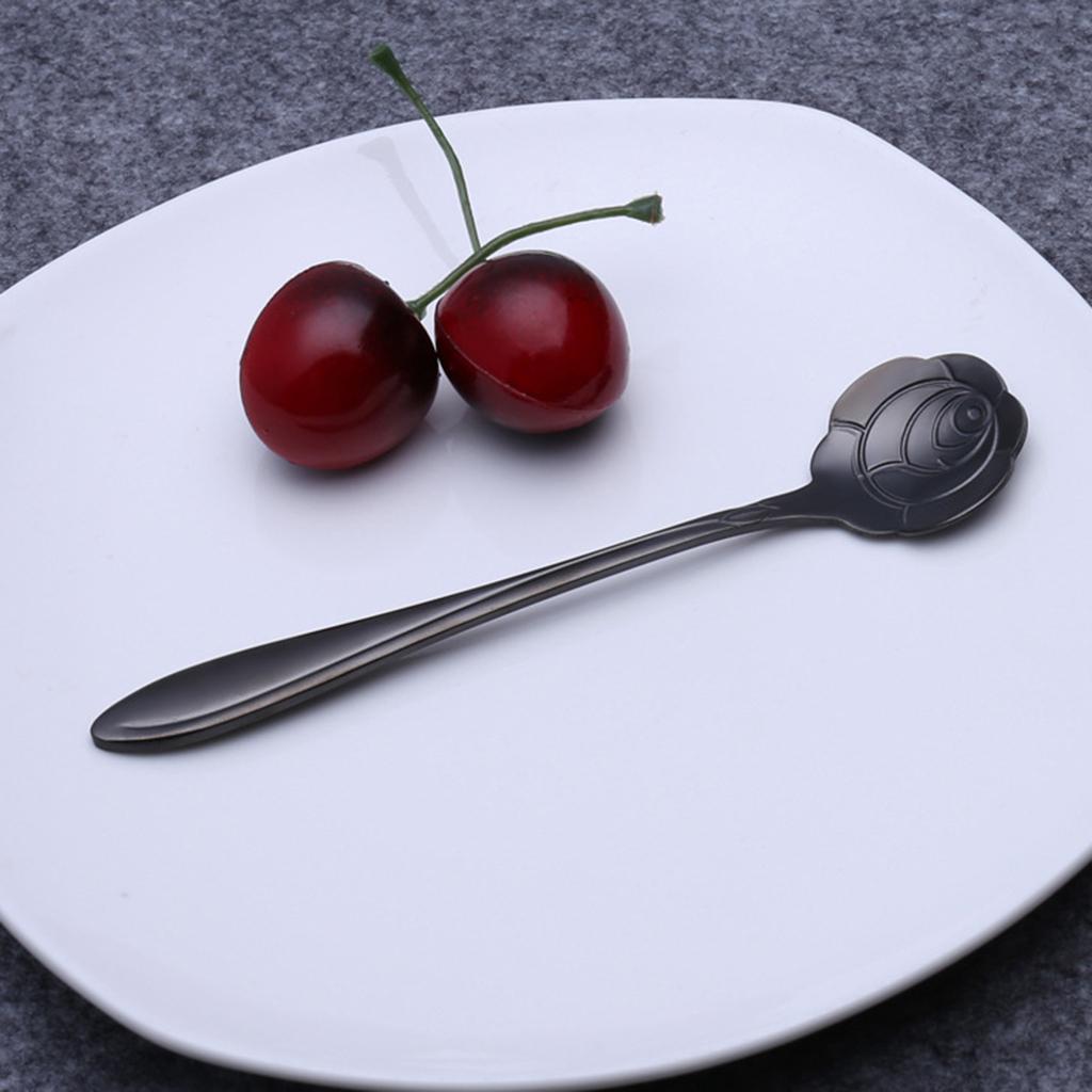 2xTeaspoons Stainless Steel Coffee Tea Spoon Dessert Spoons Rose