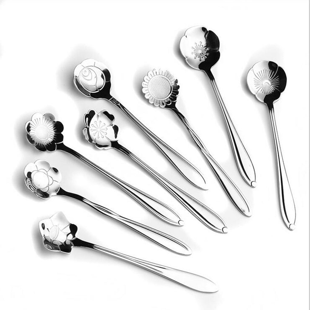 Teaspoon Set of 8 Teaspoons Coffee Tea Spoon Sugar Spoon Stainless Silver