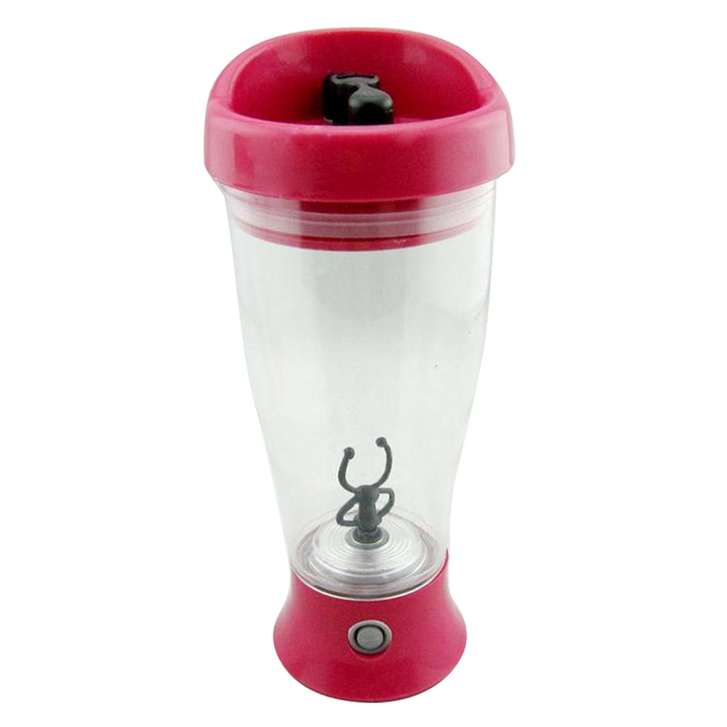 Portable Drink Mixer Mug Shake Battery Protein Shaker Blender Rose Red