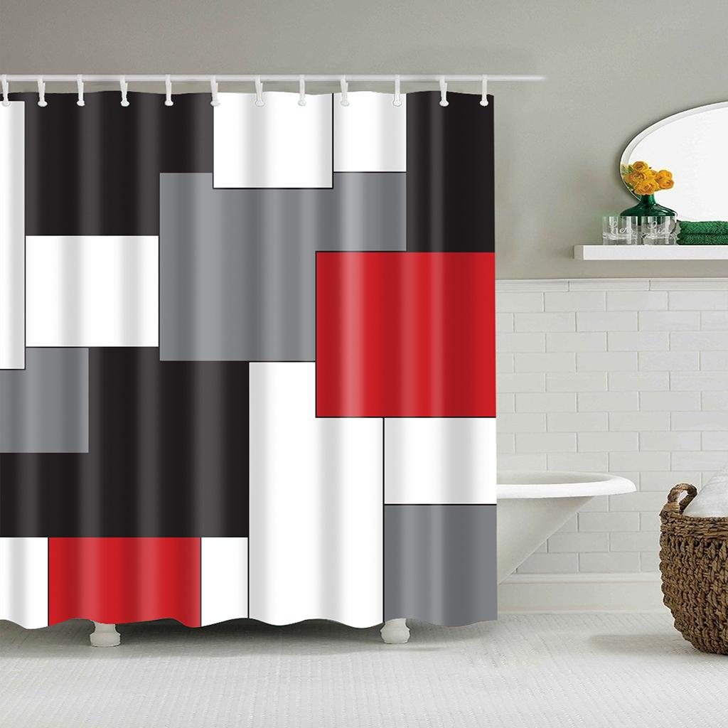 1 Pc Bathroom Digital Printing Polyester Shower Curtain 180x180 cm B1211