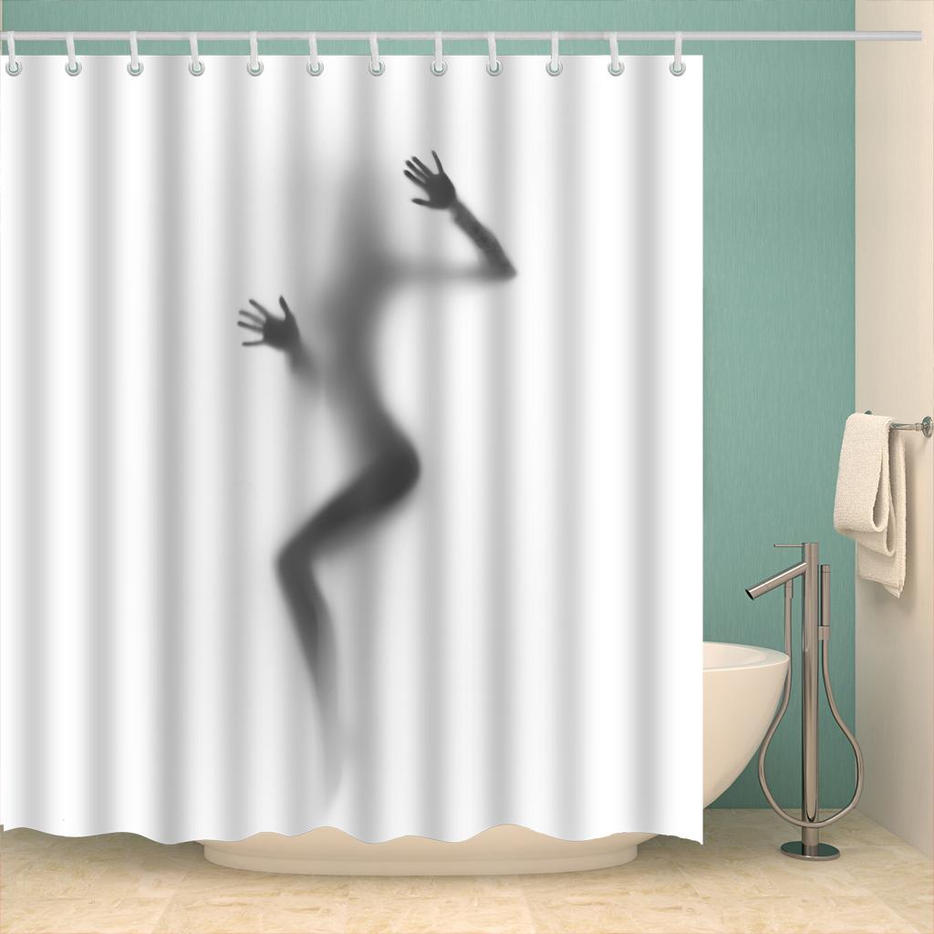 Novelty Bathroom Digital Printing Polyester Shower Curtain Waterproof C0334 180x180 cm